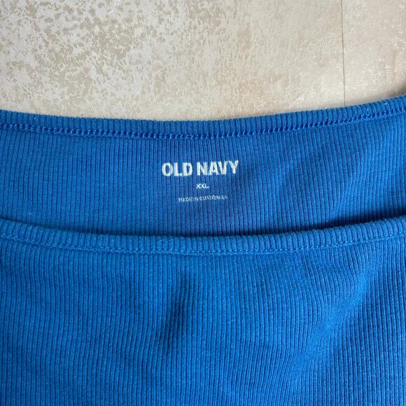 Old Navy XXL Batik Blue Cropped Tank Top Women's - Picture 3 of 6